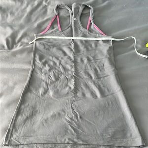 Gray and Pink Athletic Tank Top